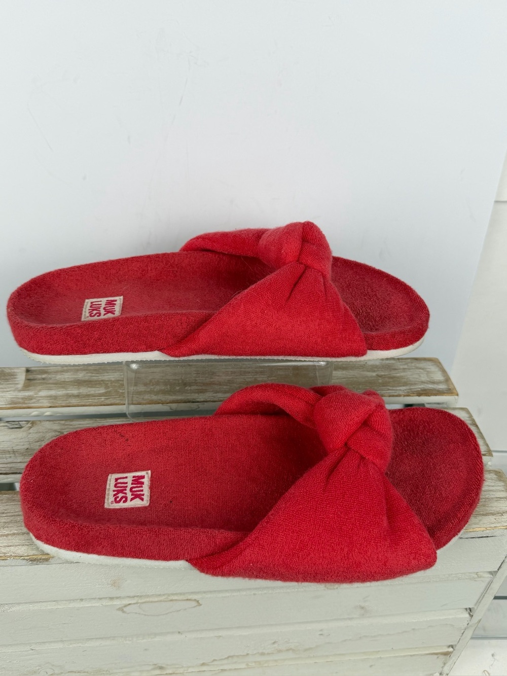 MUK LUKS Women's Nura Slide Slippers plush size Large 9-10